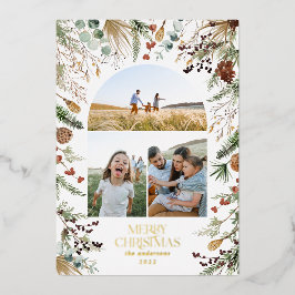 クリスマス3 photo arch water color botanicalフローラ 箔シーズンカード