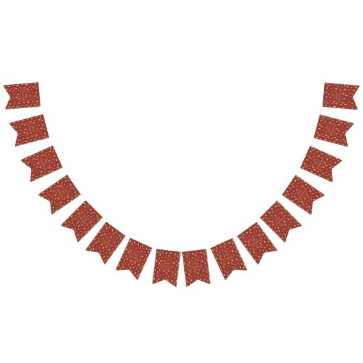 クリスマス3Dゴールデンミニパターンバンティングフラグ バンティングフラッグ (全)