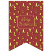 クリスマス3Dゴールデンミニパターンバンティングフラグ バンティングフラッグ (第1の旗)