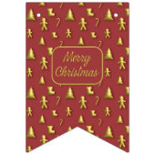 クリスマス3Dゴールデンミニパターンバンティングフラグ バンティングフラッグ (第3の旗)