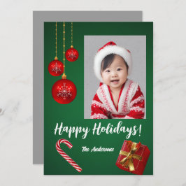 クリスマス4お子様ハッピーホリデー！クリスマスカード 招待状