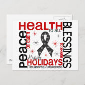 クリスマス4つのメラノーマの雪片 シーズンポストカード (正面/裏面)