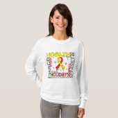 クリスマス4つの肝炎の雪片 Tシャツ (正面フル)