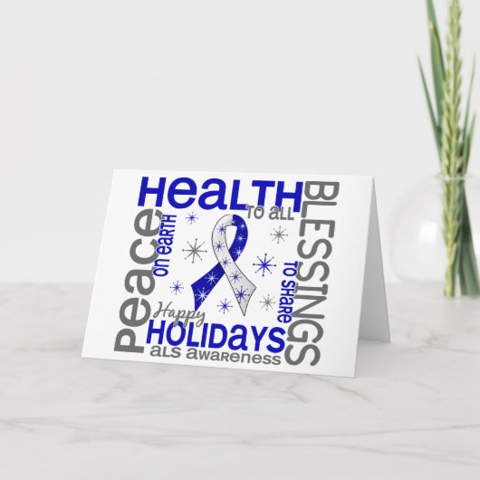 クリスマス4つのALSの雪片 シーズンカード (正面)