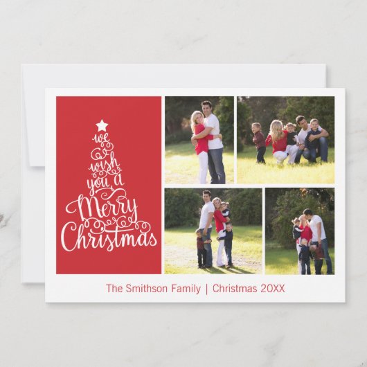 クリスマス4のお目出とう、赤いカード シーズンカード (正面)