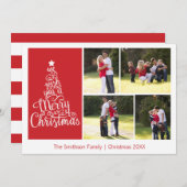 クリスマス4のお目出とう、赤いカード シーズンカード (正面/裏面)