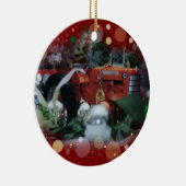 クリスマス4のためのおもちゃのトラクター セラミックオーナメント (右)
