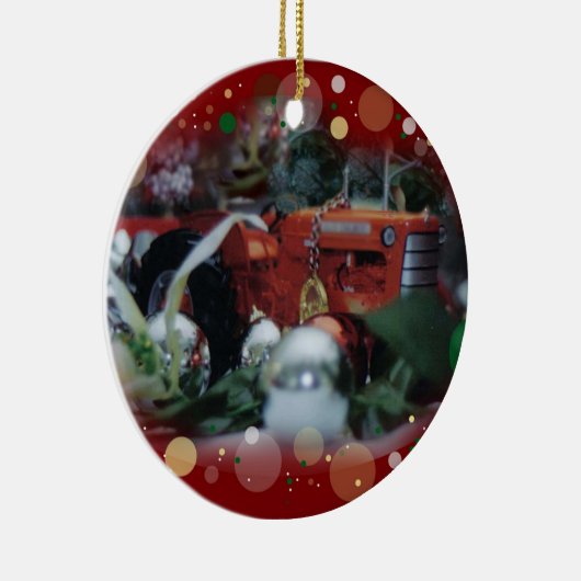 クリスマス4のためのおもちゃのトラクター セラミックオーナメント (右)