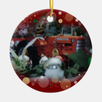 クリスマス4のためのおもちゃのトラクター セラミックオーナメント