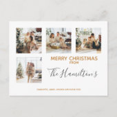 クリスマス4の写真パーソナライズされた シーズンポストカード (正面)