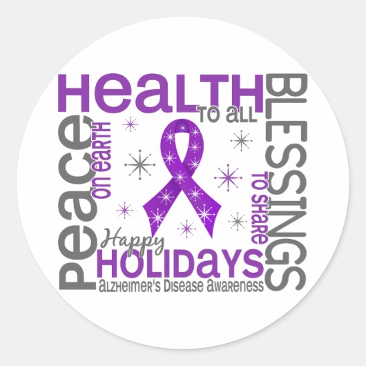 クリスマス4アルツハイマー病 ラウンドシール (正面)