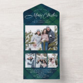 クリスマス4フォトグリーティングQRコードホリデーカード オールインワン招待状 (内側)