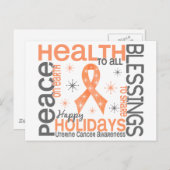 クリスマス4子宮がん雪片 シーズンポストカード (正面/裏面)