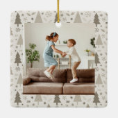 クリスマス4家族の写真コラージュ セラミックオーナメント (裏面)