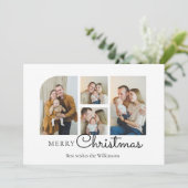 クリスマス4家族の写真ミニリスト シーズンカード (スタンド正面)