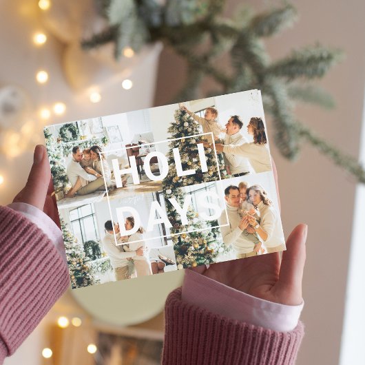 クリスマス4家族の写真 |祝日葉書 ポストカード