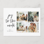 クリスマス4枚のコラージュ | Joy To The World ポストカード (正面)