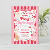 クリスマス4歳誕生日パーティーコケッティーボウ誕生日 招待状 (スタンド正面)