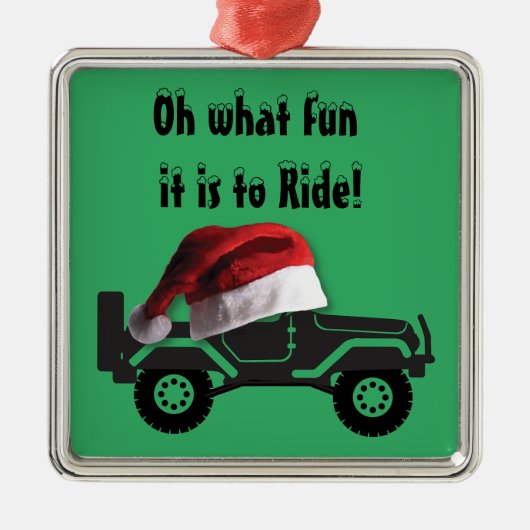 クリスマス4輪車 メタルオーナメント (正面)