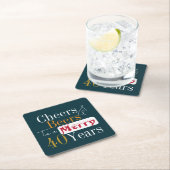 クリスマス40歳の誕生日応援ビールパーティー スクエアペーパーコースター (インサイチュ)