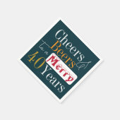 クリスマス40歳の誕生日応援ビールパーティー スタンダードカクテルナプキン (角)