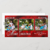 クリスマス4 X 8フォトカード – 赤 シーズンカード (正面/裏面)