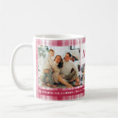 クリスマス5の写真のグリッド最高のおばあちゃんマゼンダープレイド コーヒーマグカップ (左)