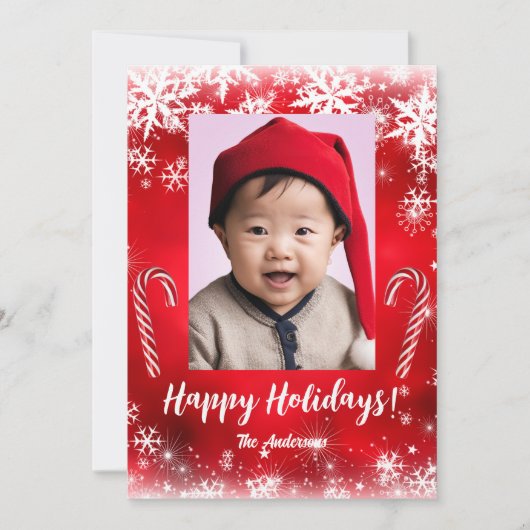 クリスマス5の子どもハッピーホリデー！クリスマスカード 招待状 (正面)