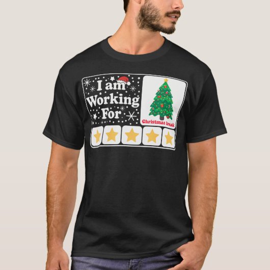 クリスマス5スタークリスマスツリー私はチャストのために働いている Tシャツ (正面)