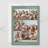 クリスマス5フォトコラージファミリーセージグリーン シーズンカード (正面)