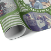 クリスマス5写真縁ど円（緑） ラッピングペーパー (ロールコーナー)
