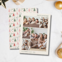 クリスマス5家族の写真コラージュ シーズンカード