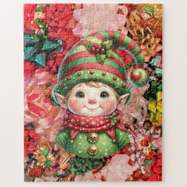 クリスマス5小妖精や小人&ボーズおもしろいホリデーファミリー ジグソーパズル