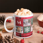 クリスマス5枚の写真最高のグリッドおばあちゃん コーヒーマグカップ<br><div class="desc">最高のおばあちゃん！明るい雪と明るいメリークリスマス5枚の写真グリッドコラージュ緑と赤い格子状のフランネルと希望と愛のスクリプトタイポグラフィ。モノグラムを追加する。</div>