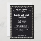 クリスマス50周年結婚記念日 ブラック&ゴールド イン 招待状 (裏面)