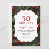 クリスマス50誕生日 招待状 (正面)