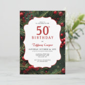 クリスマス50誕生日 招待状 (スタンド正面)