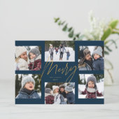 クリスマス6写真集フェイク金ゴールドメリー シーズンカード (スタンド正面)