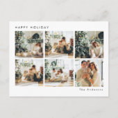 クリスマス6枚のコラージュ |ハッピーホリデー ポストカード (正面)