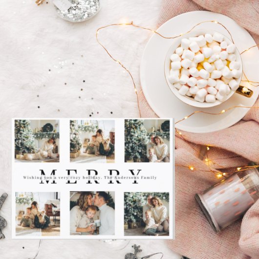 クリスマス6枚のコラージュ |休日メリーの接写 ポストカード