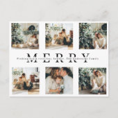 クリスマス6枚のコラージュ |休日メリーの接写 ポストカード (正面)