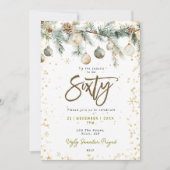 クリスマス60パーティーバウブル松の木の招待 招待状 (正面)