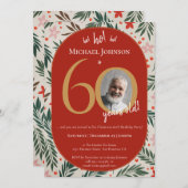 クリスマス60誕生日 招待状 (正面/裏面)