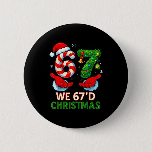 クリスマス67日目 6 7 メモ おもしろ クリスマスツリー キャンディー Ca 缶バッジ (正面)
