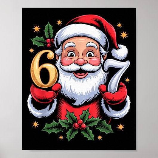 クリスマス67 面白い クリスマス スリークサス 6-7 ポスター (正面)