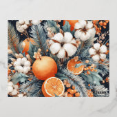 クリスマス6xフォトヴィンテージレトロフローラ 箔シーズンポストカード (裏面)