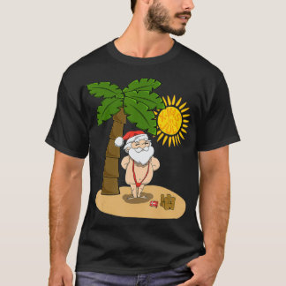 クリスマス7月サンタビーチサンバスティレッドMankini S Tシャツ
