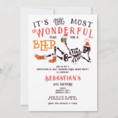 クリスマス7月スケルトンサマーウィーンビール誕生日 招待状 (正面)