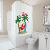 クリスマス7月熱帯サンタクロース シャワーカーテン (インサイチュ)