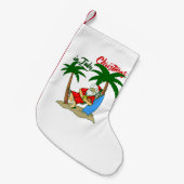 クリスマス7月熱帯サンタクロース スモールクリスマスストッキング (正面 (吊り時))